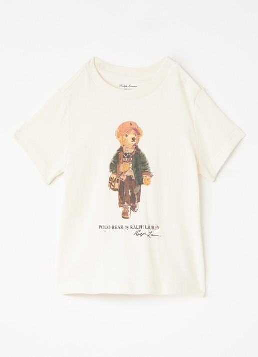 Ralph Lauren T-shirt met logoprint - voorkant gebroken wit