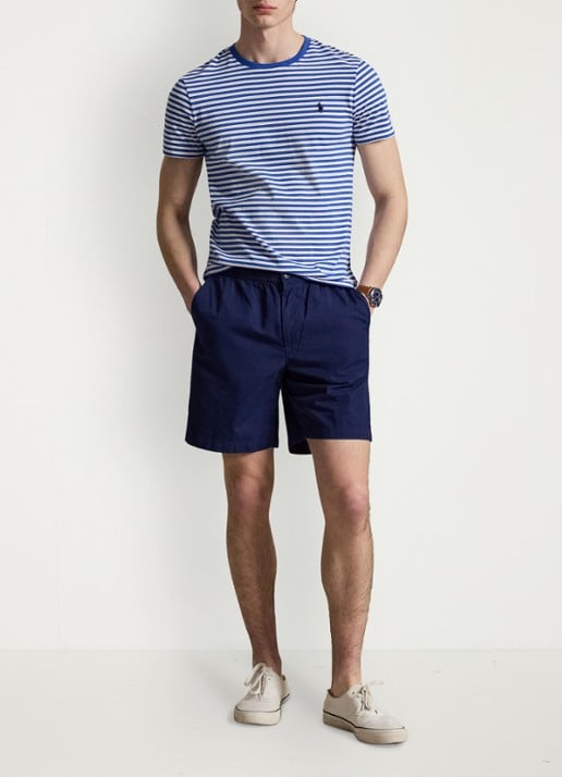 Ralph Lauren T-shirt met streepprint en logoborduring - detail new iris blue/white / blauw