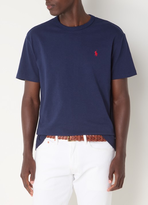 Ralph Lauren T-shirt van jersey met logoborduring  - detail 4 newport navy / blauw