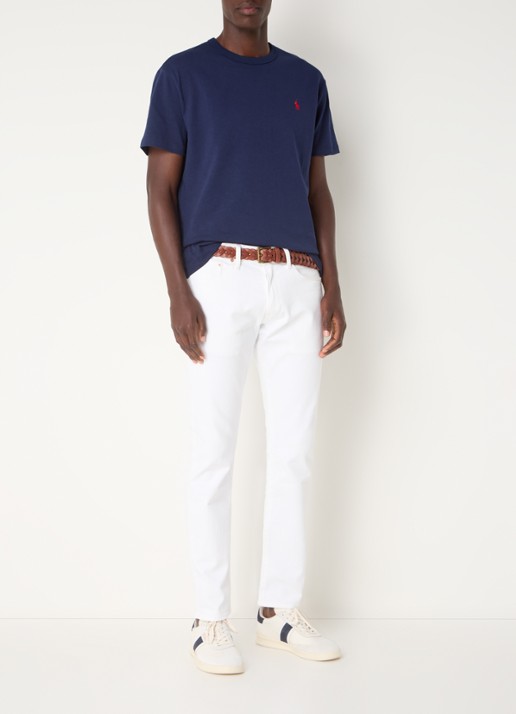 Ralph Lauren T-shirt van jersey met logoborduring  - voorkant 3 newport navy / blauw