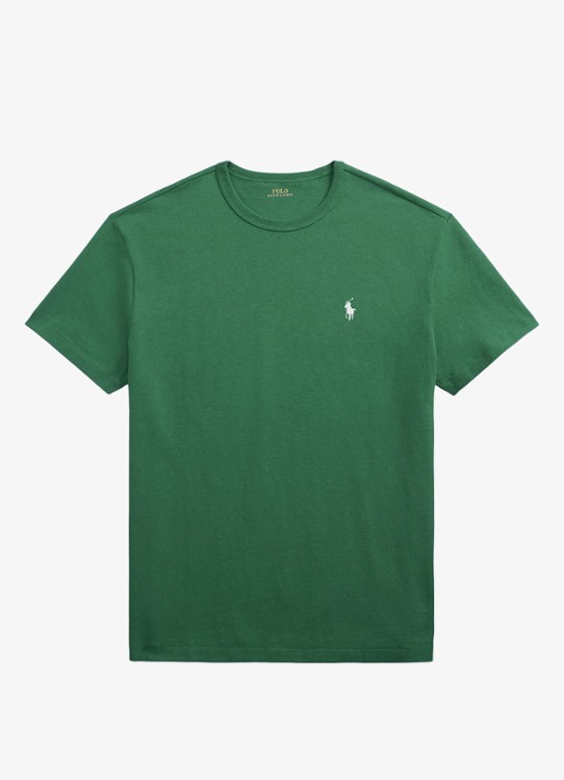 Ralph Lauren T-shirt van jersey met logoborduring  - voorkant 3 antique green / groen
