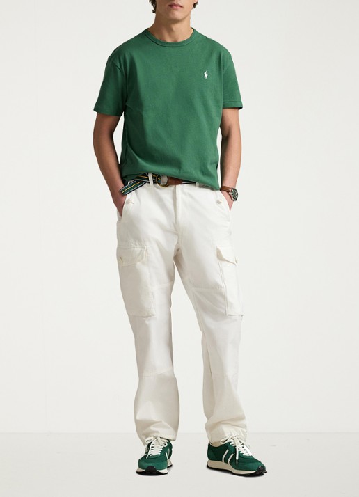 Ralph Lauren T-shirt van jersey met logoborduring  - voorkant 4 antique green / groen