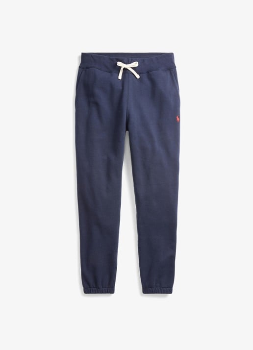 Ralph Lauren Tapered fit cropped joggingbroek met logoborduring - voorkant 2 cruise navy / blauw