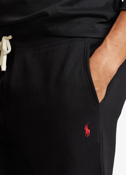 Ralph Lauren Tapered fit cropped joggingbroek met logoborduring - detail 5 polo black / zwart