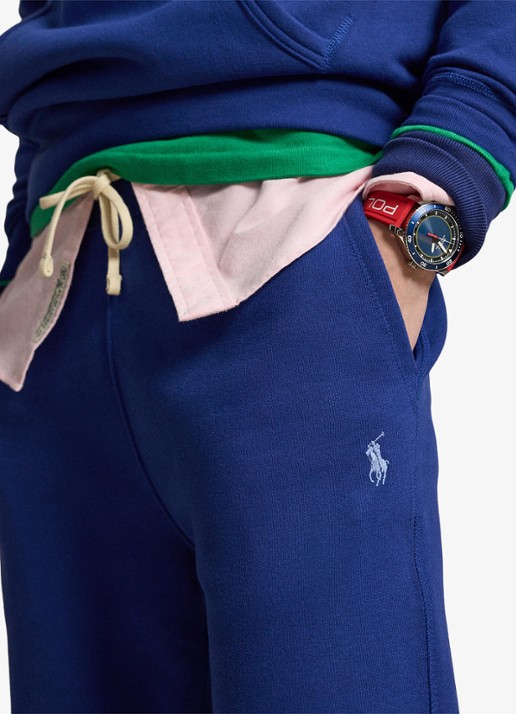 Ralph Lauren Tapered fit cropped joggingbroek met logoborduring - detail 3 blue yacht / blauw