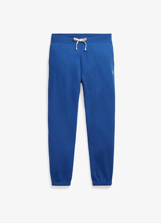 Ralph Lauren Tapered fit cropped joggingbroek met logoborduring - voorkant 4 blue yacht / blauw