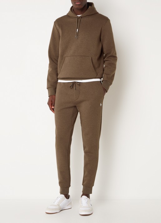 Ralph Lauren Tapered fit joggingbroek met logoborduring - voorkant 4 cedar heather / bruin