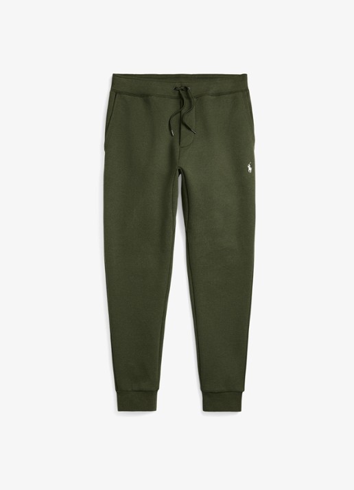 Ralph Lauren Tapered fit joggingbroek met logoborduring - voorkant 4 alphine heather / legergroen