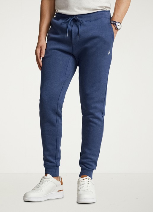 Ralph Lauren Tapered fit joggingbroek met logoborduring - detail derby blue heather / blauw