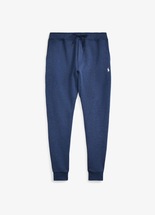 Ralph Lauren Tapered fit joggingbroek met logoborduring - voorkant 3 derby blue heather / blauw
