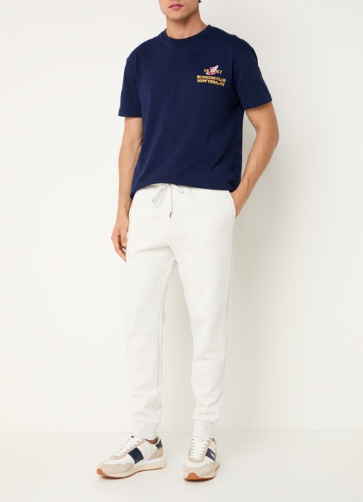Ralph Lauren Tapered fit joggingbroek met logoborduring - voorkant 4 soho heather / grijs