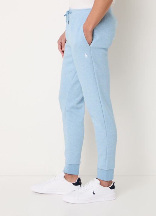 Ralph Lauren Tapered fit joggingbroek met logoborduring - detail 3 modern blue heather / blauw