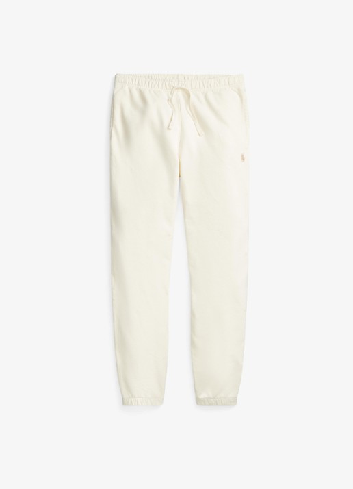 Ralph Lauren Tapered fit joggingbroek met logoborduring - voorkant 4 clubhouse cream / creme