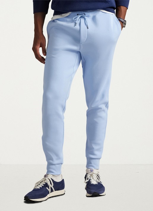 Ralph Lauren Tapered fit joggingbroek met logoborduring - detail office blue / lichtblauw