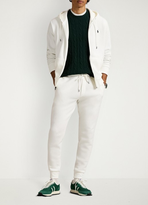 Ralph Lauren Tapered fit joggingbroek met logoborduring - voorkant 2 white / wit