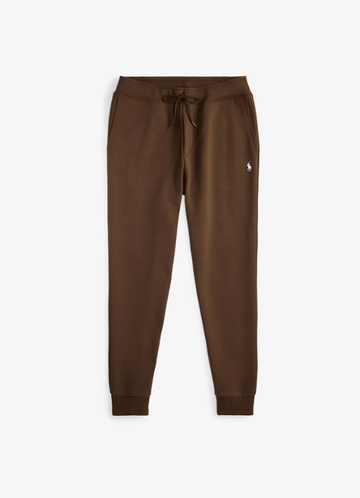 Ralph Lauren Tapered fit joggingbroek met logoborduring - voorkant 3 branch brown / bruin