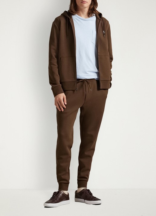 Ralph Lauren Tapered fit joggingbroek met logoborduring - voorkant 4 branch brown / bruin