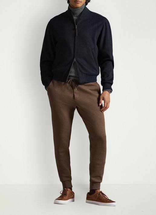 Ralph Lauren Tapered fit joggingbroek met logoborduring - voorkant 5 nutmeg brown hearther