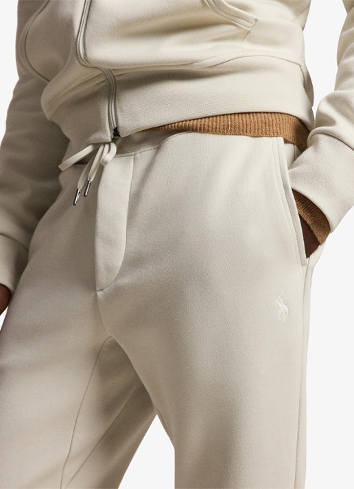 Ralph Lauren Tapered fit joggingbroek met logoborduring - detail 3 stone pebble / gebroken wit