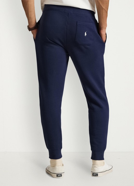 Ralph Lauren Tapered fit joggingbroek van fleece met logo - achterkant cruise navy / donkerblauw