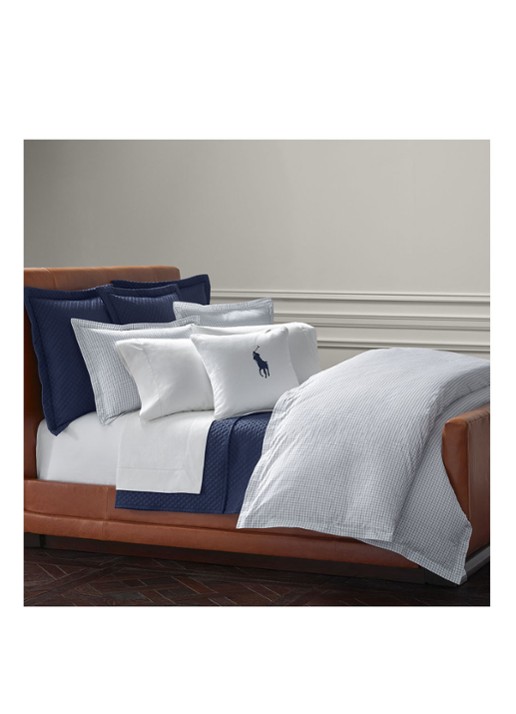 Ralph Lauren Tattersal hoeslaken  katoen - voorkant 7 wit