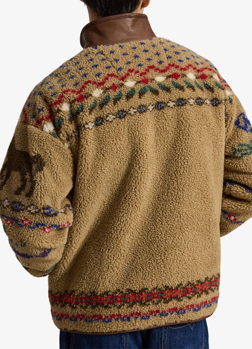Ralph Lauren Teddy jas met print - achterkant 3 montana khaki / khaki