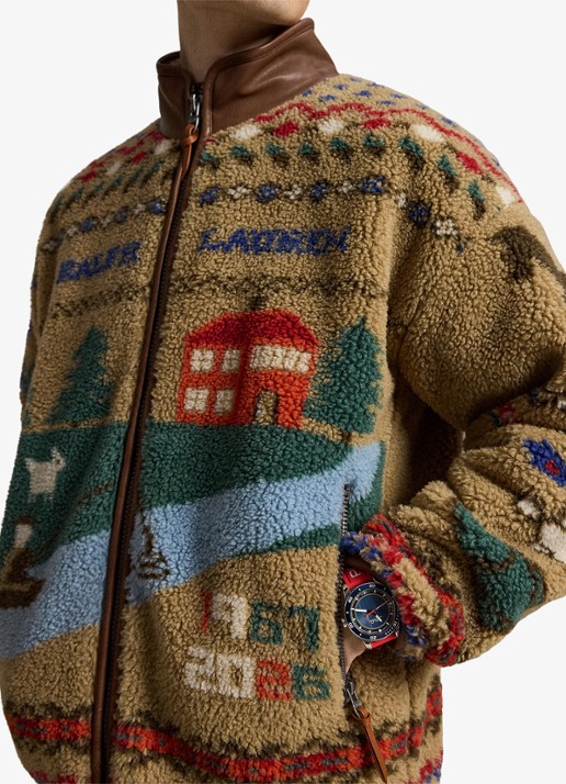 Ralph Lauren Teddy jas met print - detail 2 montana khaki / khaki