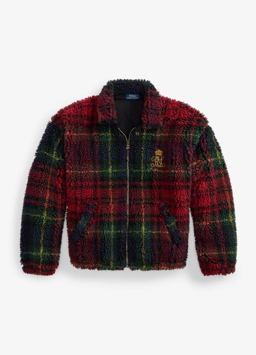 Ralph Lauren Teddy jas met ruitdessin en steekzakken