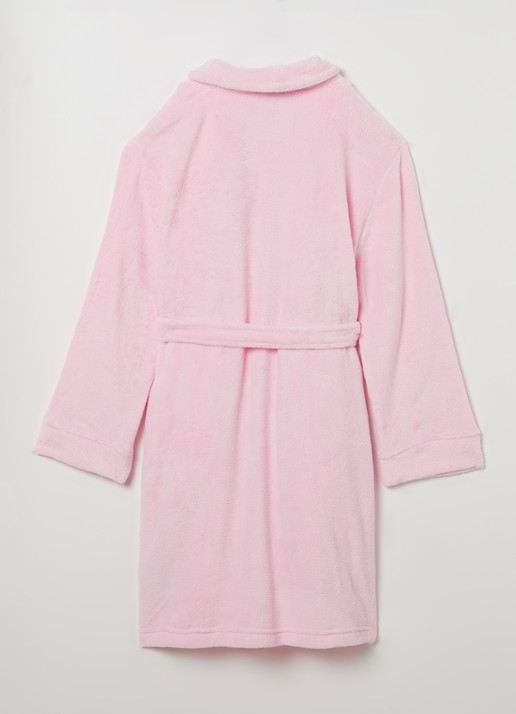 Ralph Lauren Terry badjas met logoborduring en opgestikte zakken - achterkant roze