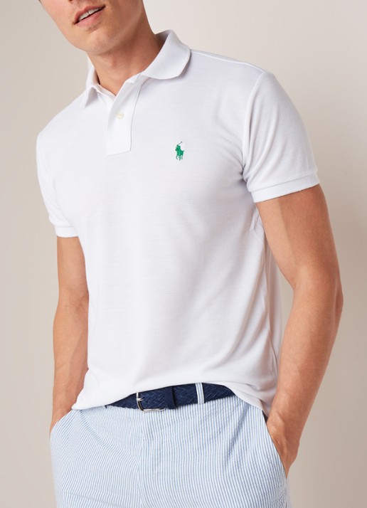 Ralph Lauren The Earth regular fit polo vervaardigd uit gerecycled plastic  - detail 4 wit