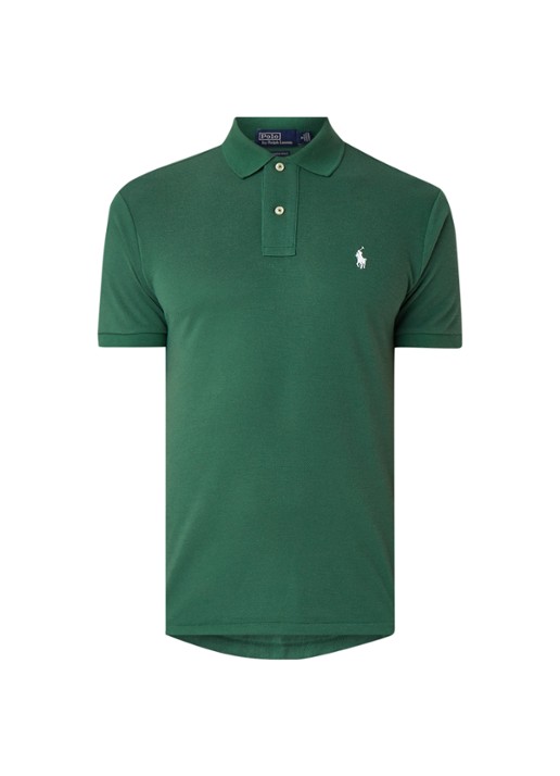 Ralph Lauren The Earth regular fit polo vervaardigd uit gerecycled plastic  - voorkant 3 groen