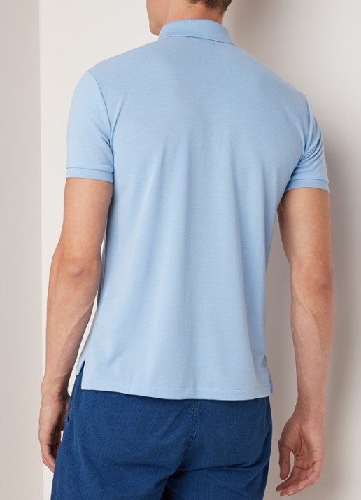 Ralph Lauren The Earth regular fit polo vervaardigd uit gerecycled plastic  - achterkant 4 blue