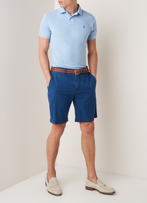 Ralph Lauren The Earth regular fit polo vervaardigd uit gerecycled plastic  - voorkant 2 blue