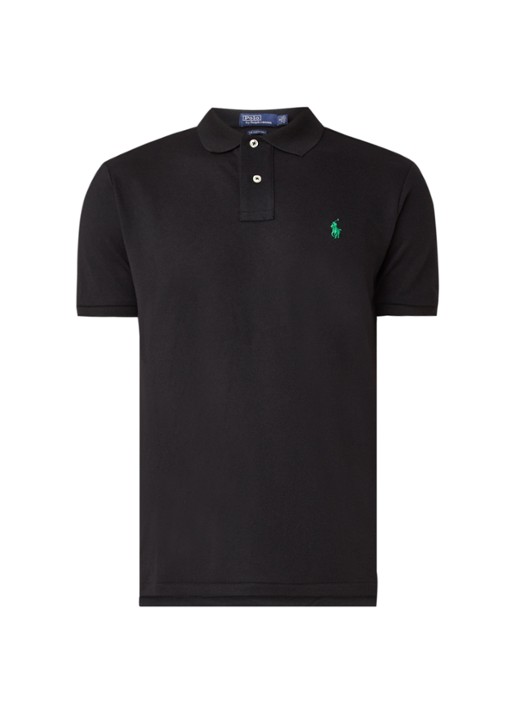 Ralph Lauren The Earth regular fit polo vervaardigd uit gerecycled plastic  - voorkant black