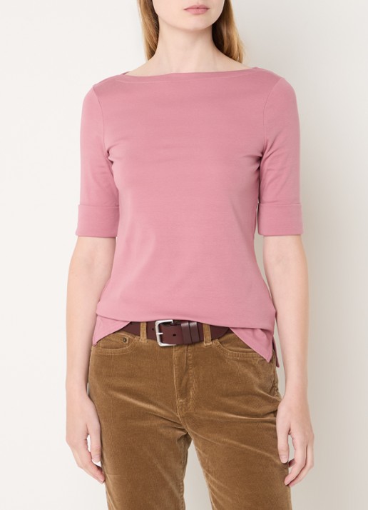 Ralph Lauren Top met boothals - detail 3 rose blush / roze