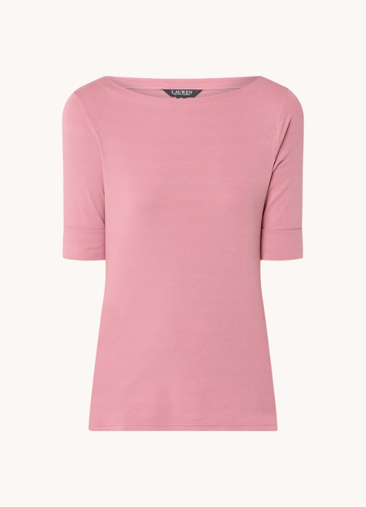 Ralph Lauren Top met boothals - voorkant rose blush / roze