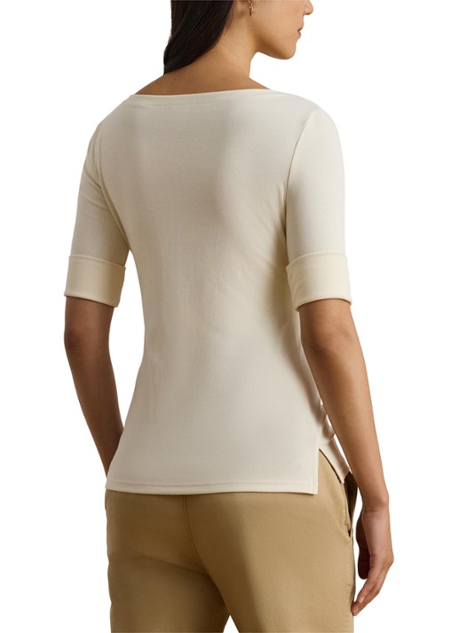 Ralph Lauren Top met boothals - achterkant creme