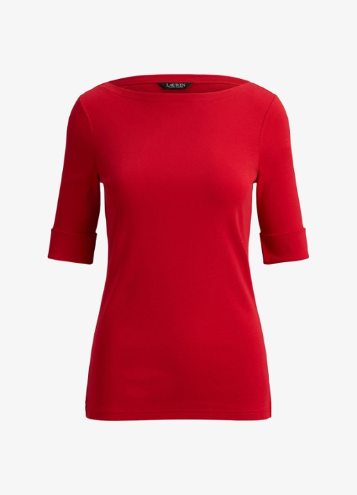 Ralph Lauren Top met boothals - voorkant cruise red 2wr6 / rood