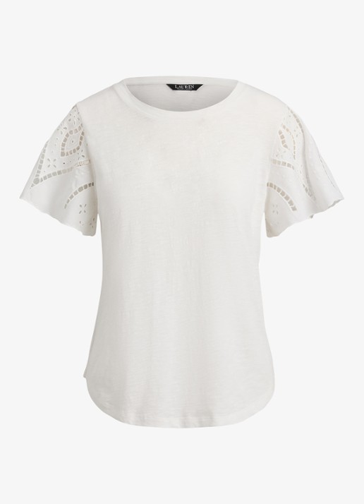 Ralph Lauren Top met broderie - voorkant 4 wit