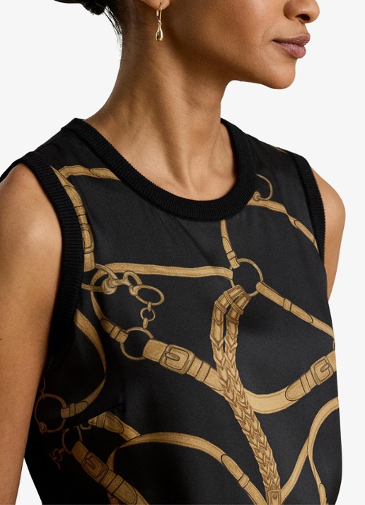 Ralph Lauren Top met print - detail 5 black multi / zwart