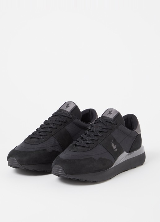 Ralph Lauren Train 89 sneaker met suède details - detail zwart