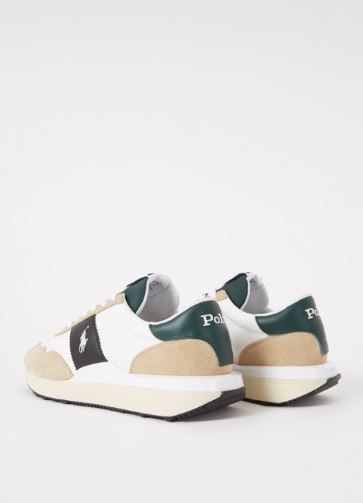 Ralph Lauren Train 89 sneaker met suède en leren details  - achterkant 4 wit