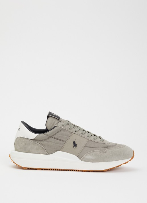 Ralph Lauren Train 89 sneaker met suède en leren details - voorkant 5 grijs