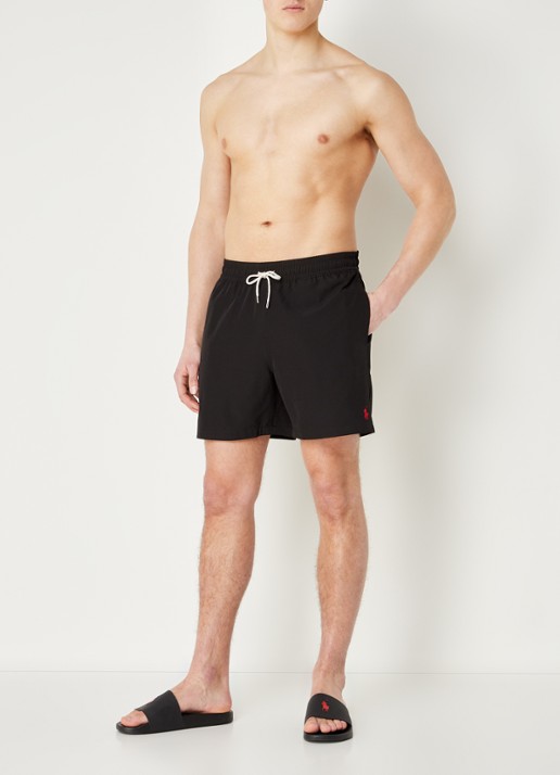 Ralph Lauren Traveler zwemshorts met logo en koordsluiting - voorkant 2 polo black / zwart
