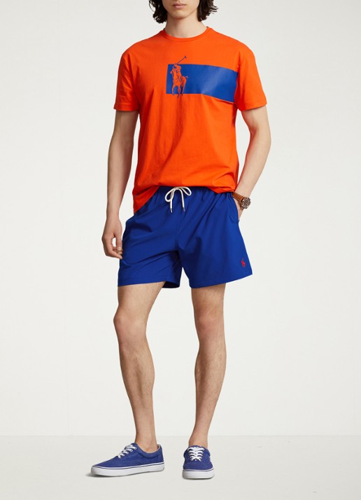 Ralph Lauren Traveler zwemshorts met logo en koordsluiting - voorkant 2 rugby royal / blauw