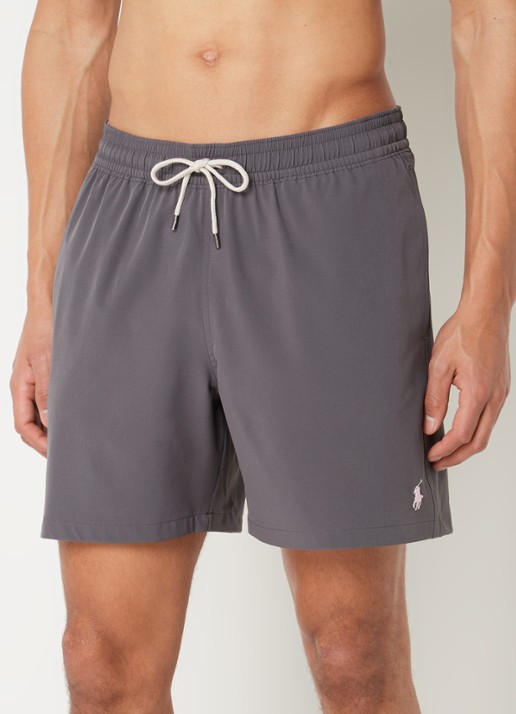 Ralph Lauren Traveler zwemshorts met logoborduring - detail 4 grijs