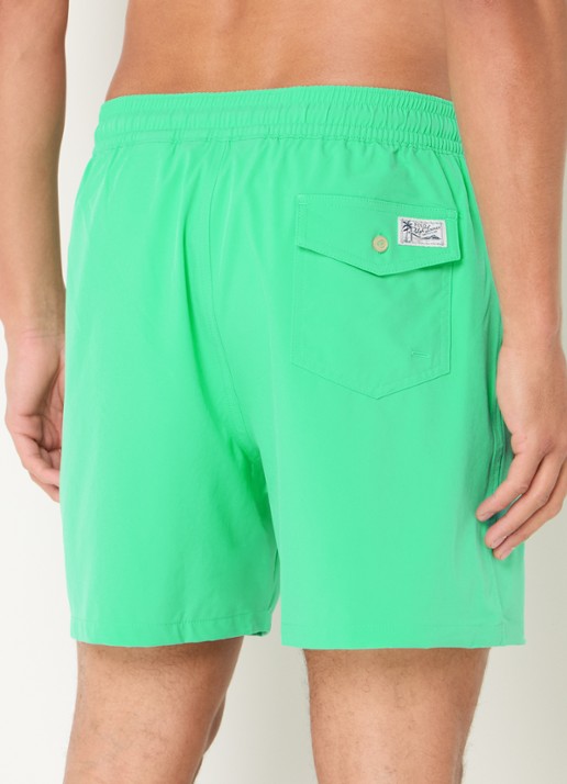 Ralph Lauren Traveler zwemshorts met logoborduring - achterkant 4 lime / groen