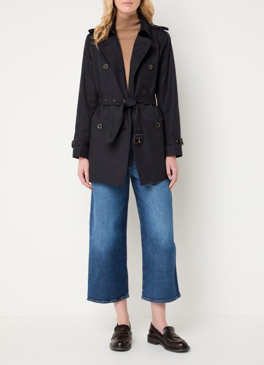 Ralph Lauren Trenchcoat met ceintuur en steekzakken  - voorkant 3 donkerblauw