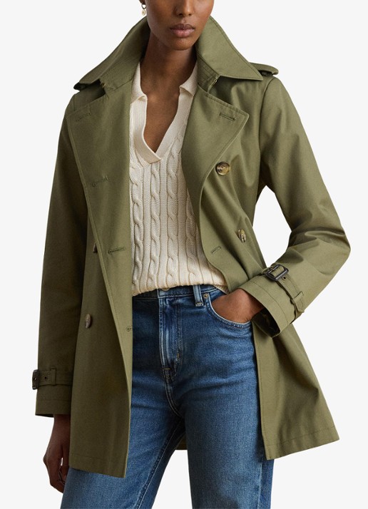 Ralph Lauren Trenchcoat met ceintuur en steekzakken