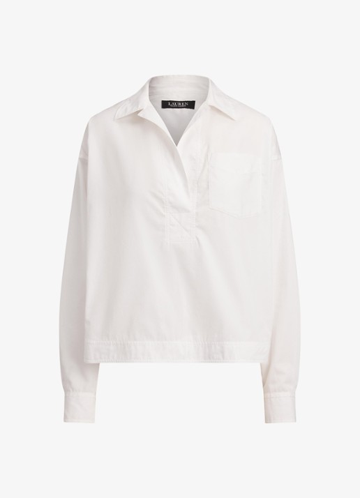 Ralph Lauren Tuniek met borstzak  - voorkant 2 wit
